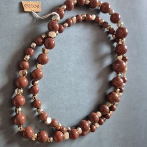 Elegant Brown Beaded Necklace